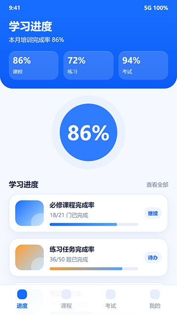 进度跟踪界面