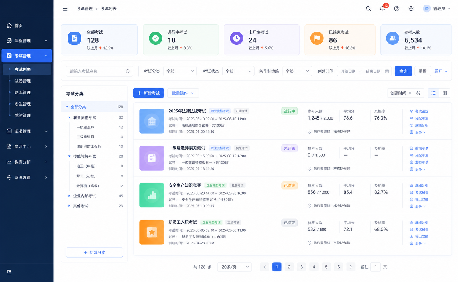 AI 生成试题界面示意图，展示资料解析、试题生成和题库审核