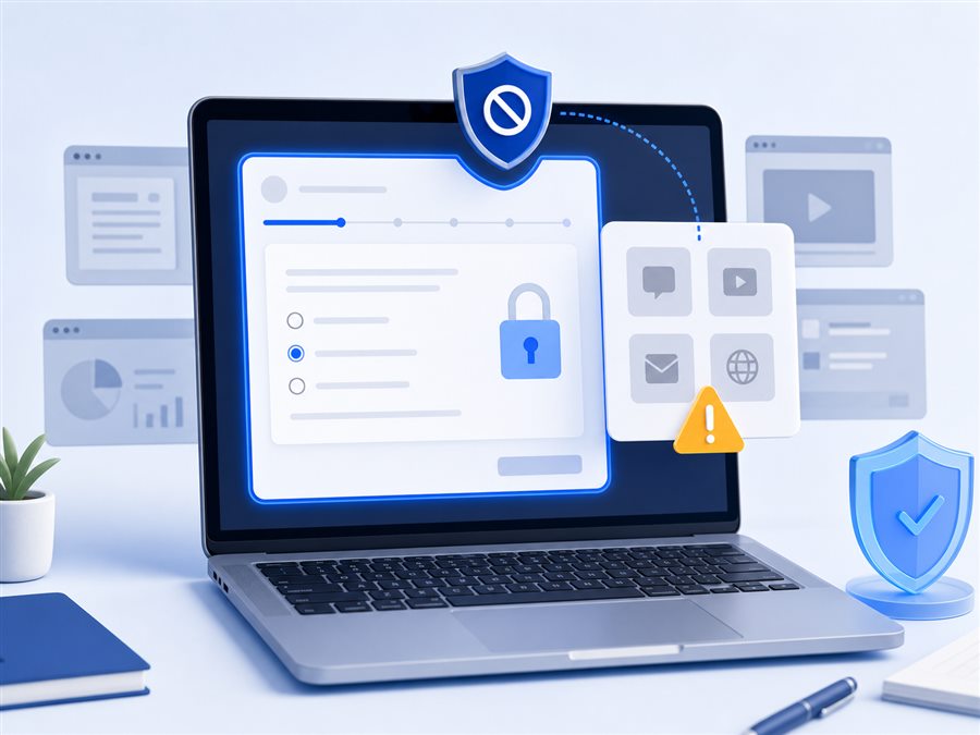 在线考试防切屏和离开考试页面行为拦截示意图